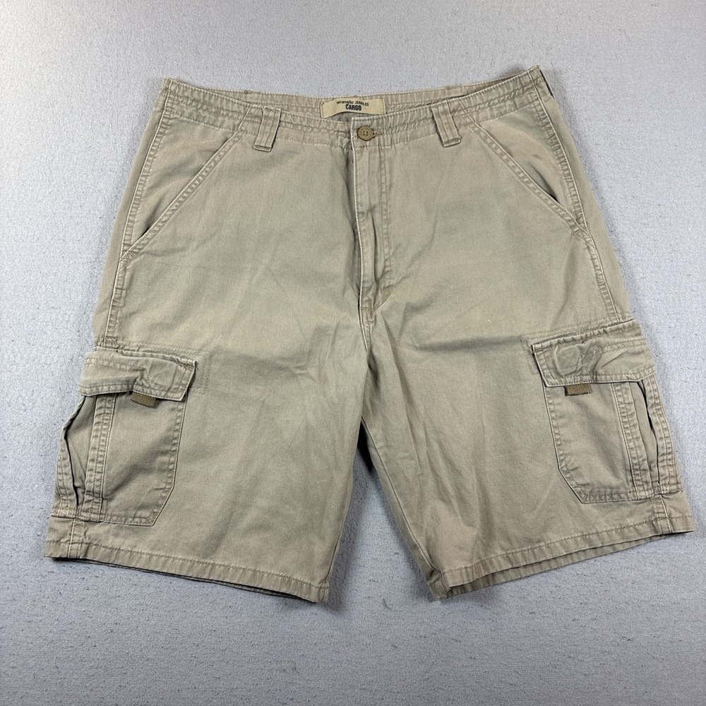 Wrangler Cargo Jean Shorts‎ Men 34 Brown Denim Outdoors Ripstop Workwear 60EMKBH